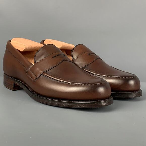 JOSEPH CHEANEY Size 6 Brown Leather Penny Loafers - Picture 2 of 9